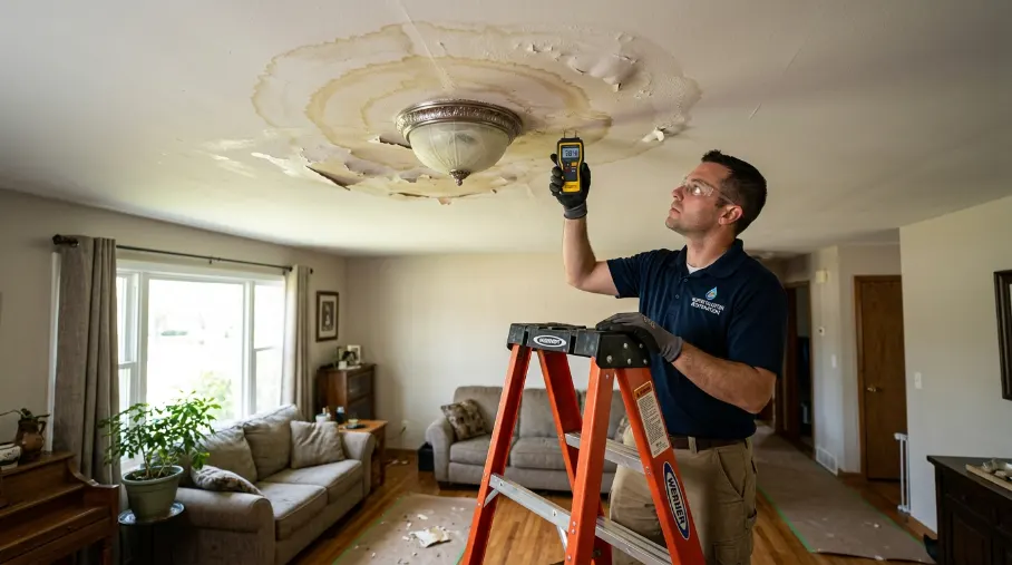 Ceiling Water Damage in Lakewood, OH